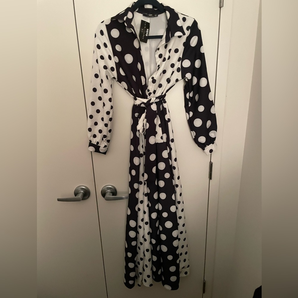 ASOS Black and White Polka dot midi dress